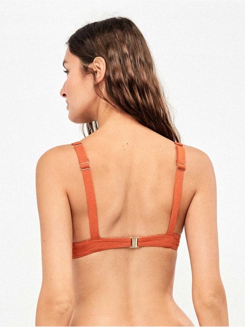 Haut de bikini balconnet en tissu piqué lurex doré - Kiabi Haut de bikini balconnet en tissu piqué lurex doré - Kiabi