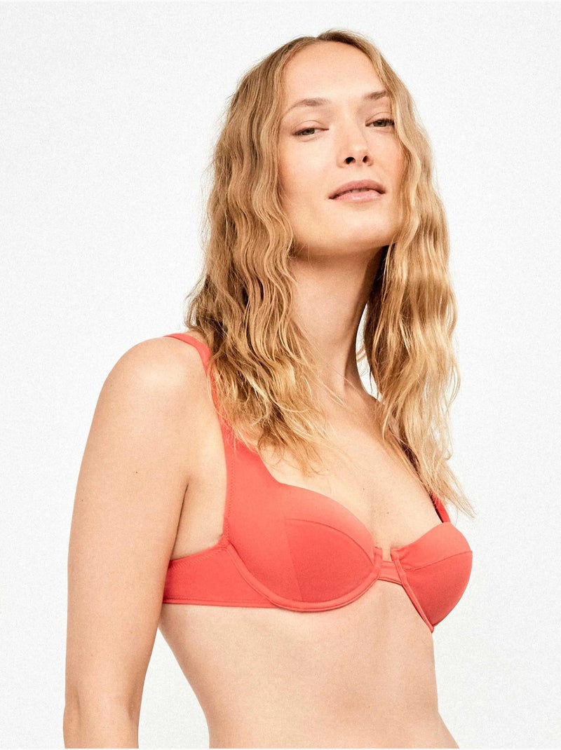 Haut de bikini balconnet rouge Rouge - Kiabi