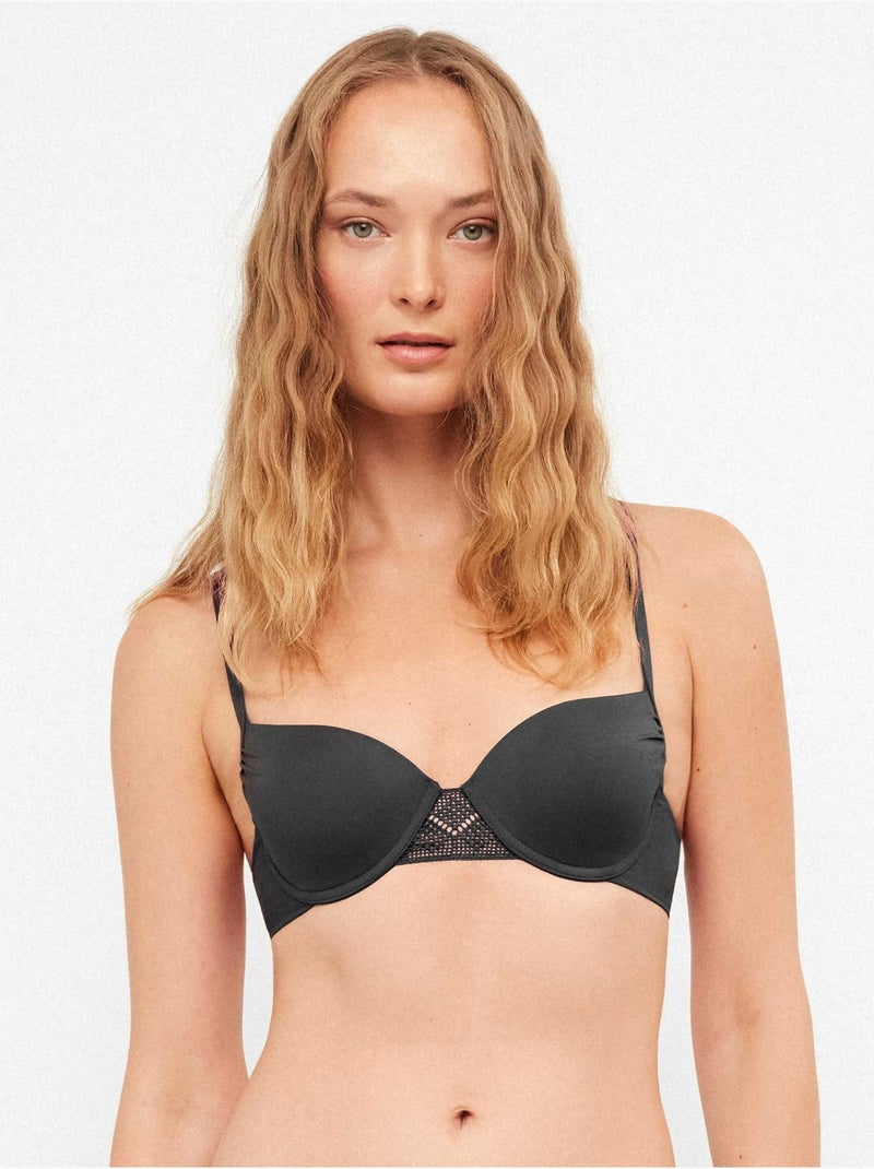 Haut de bikini balconnet uni Noir - Kiabi