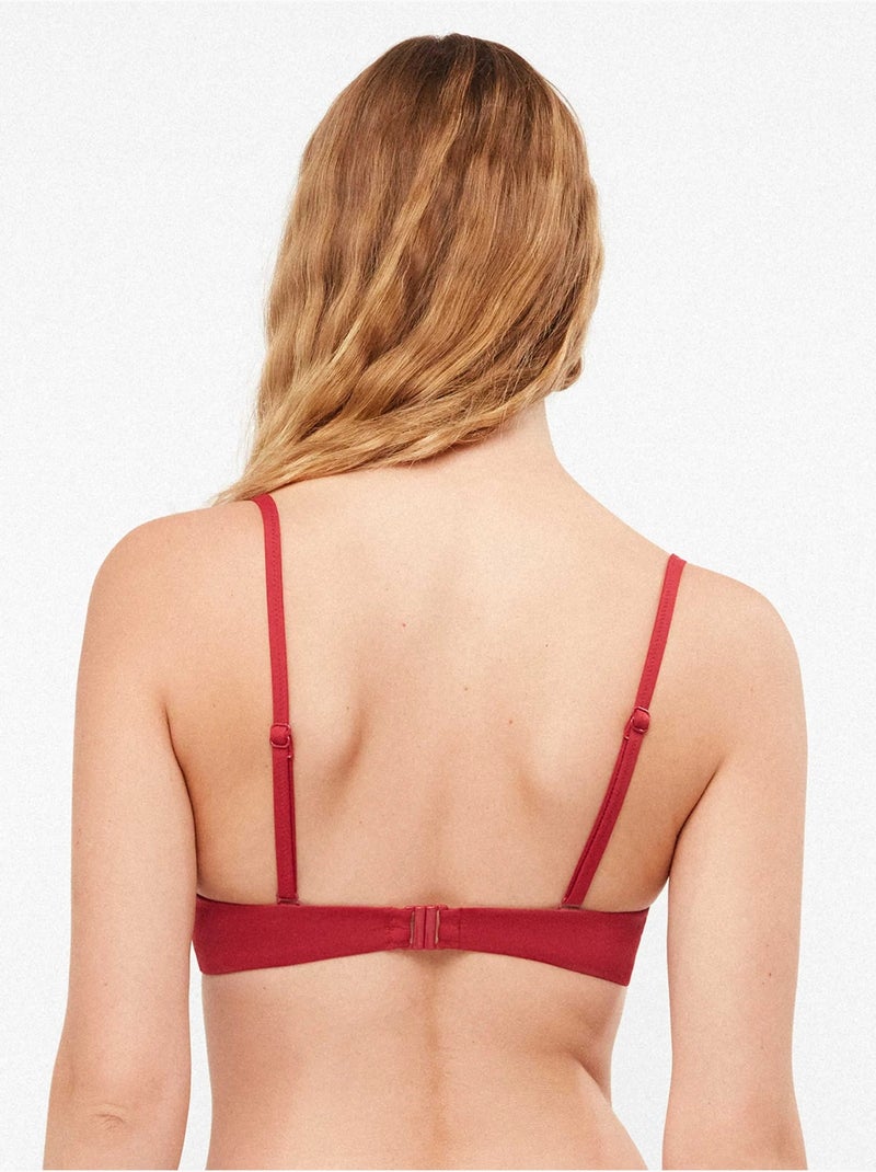 Haut de bikini balconnet uni Rouge - Kiabi