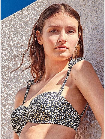 Haut de bikini bandeau à armature en silicone