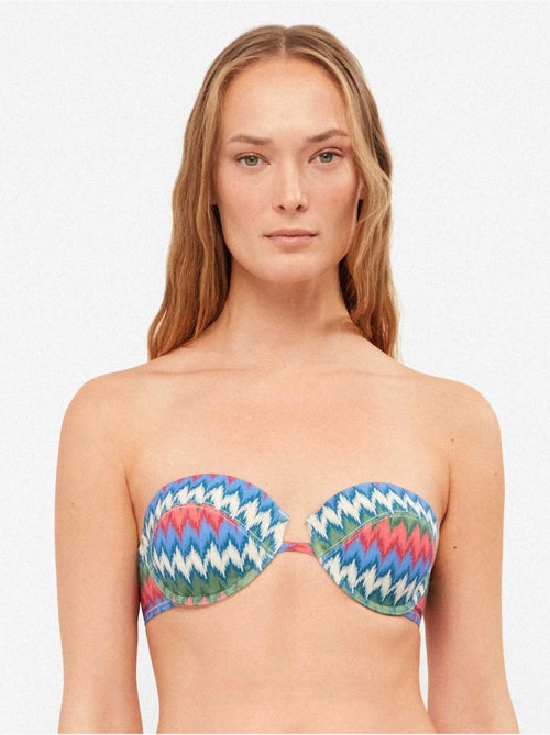 Haut de bikini bandeau à imprimé zig zag - Kiabi Haut de bikini bandeau à imprimé zig zag - Kiabi