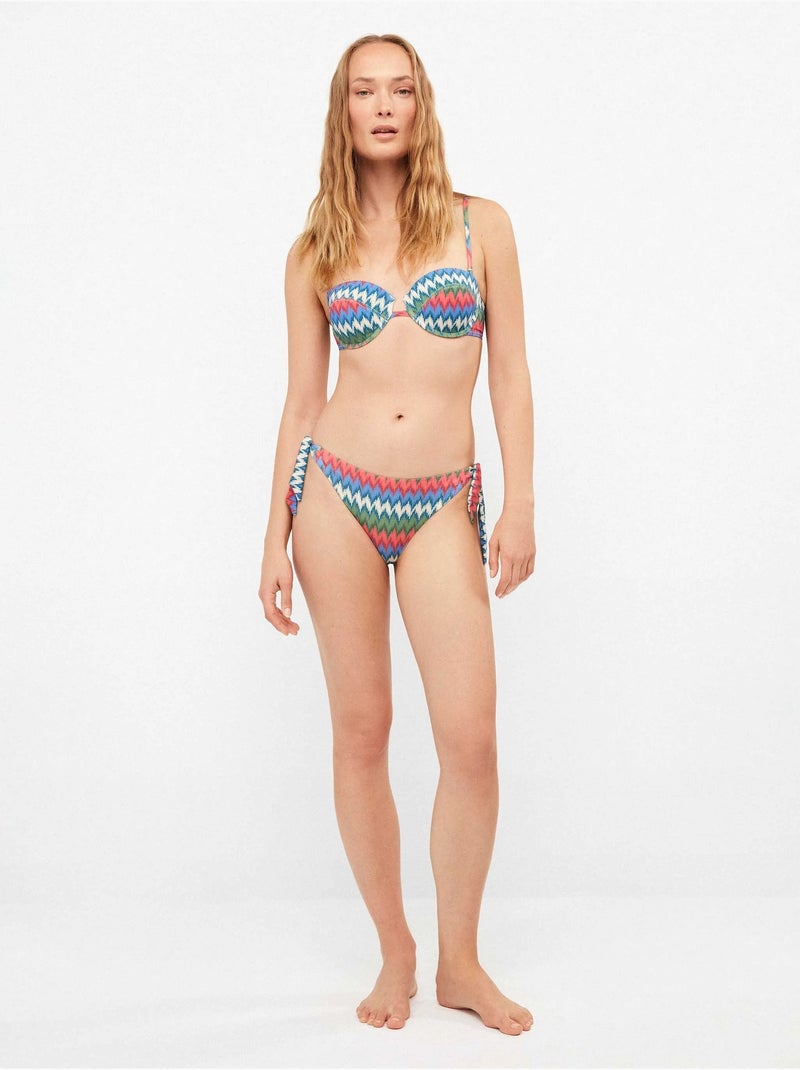 Haut de bikini bandeau à imprimé zig zag Multicolore - Kiabi