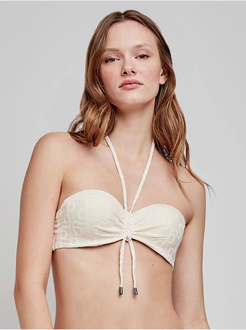 Haut de bikini bandeau amovible Beige - Kiabi