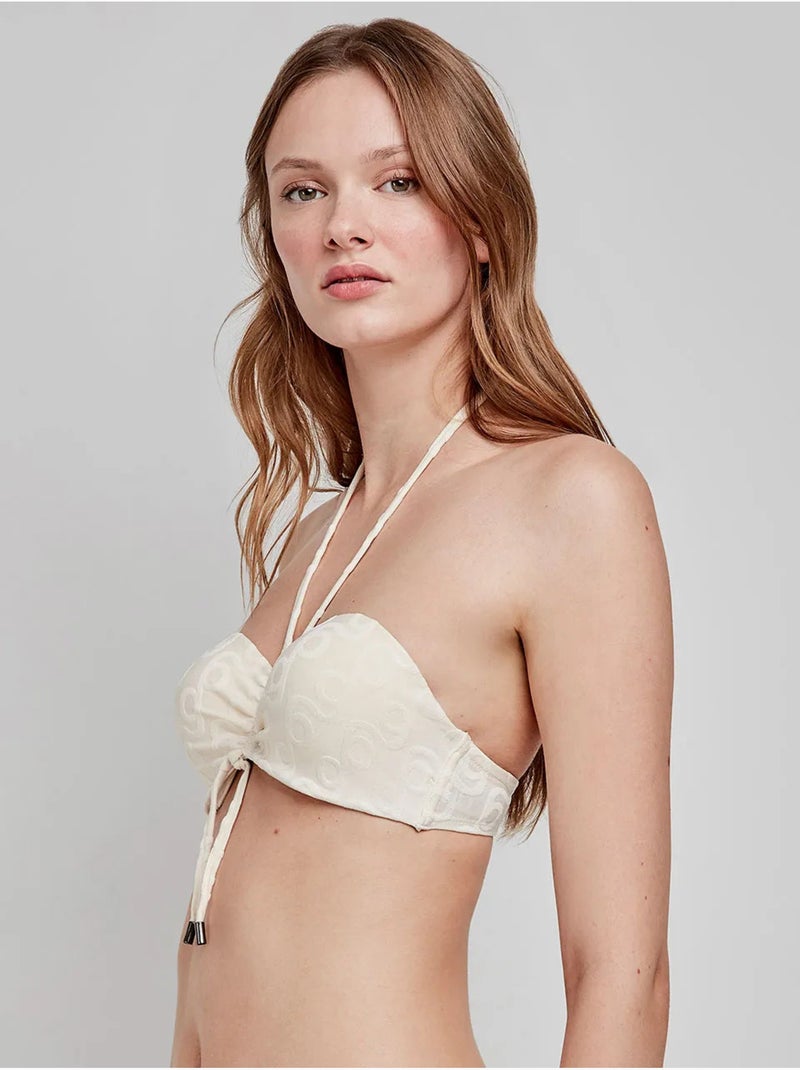 Haut de bikini bandeau amovible Beige - Kiabi