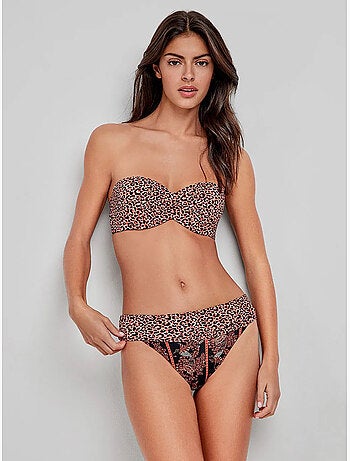 Haut de bikini bandeau avec armature en silicone