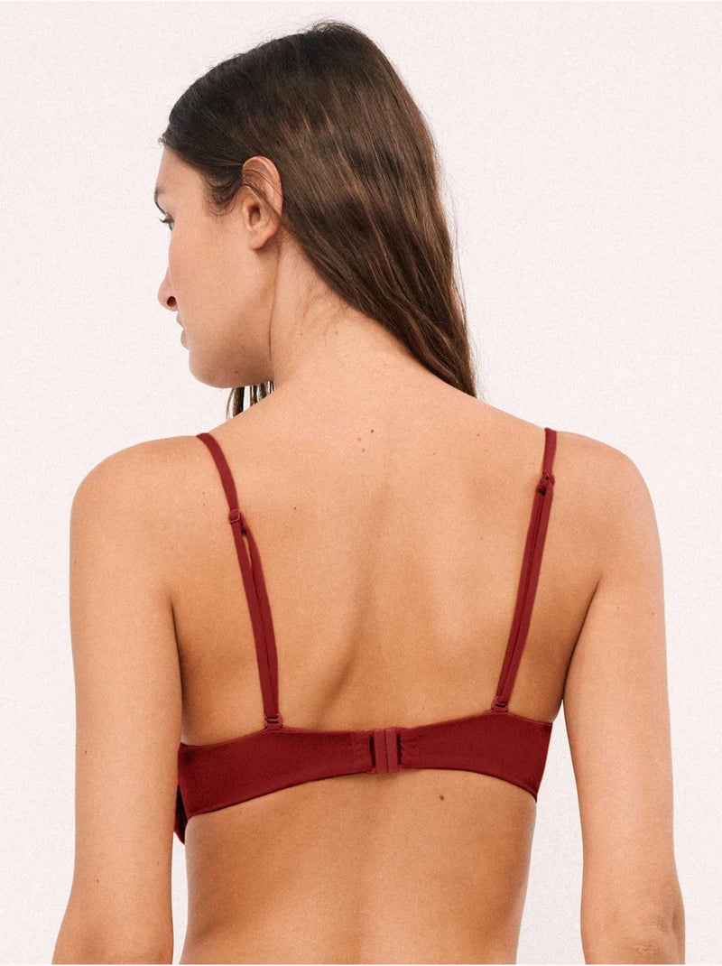 Haut de bikini bandeau avec bonnet amovible Bordeaux - Kiabi