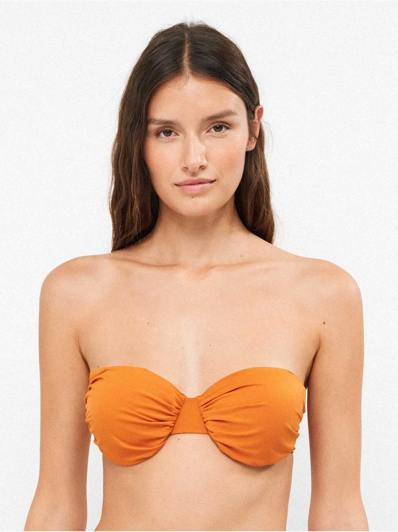 Haut de bikini bandeau avec bonnet amovible Orange - Kiabi