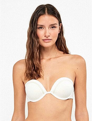 Haut de bikini bandeau décolleté plongeant