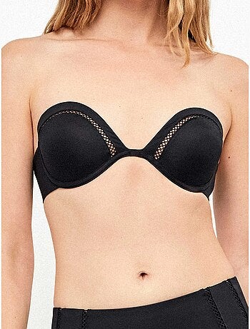 Haut de bikini bandeau décolleté plongeant