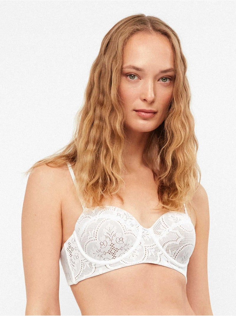 Haut de bikini bandeau Ecru - Kiabi