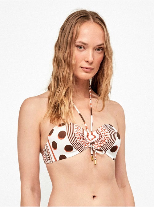 Haut de bikini bandeau imprimé monogramme - Kiabi Haut de bikini bandeau imprimé monogramme - Kiabi