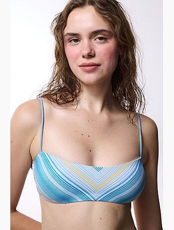 Haut de bikini bandeau nell à rayures penti