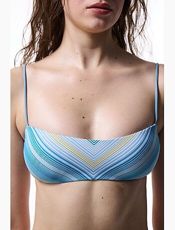 Haut de bikini bandeau nell à rayures penti