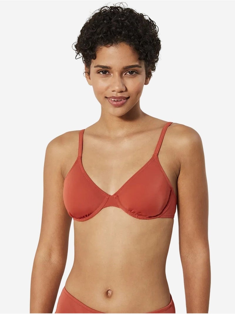 Haut de bikini basique à armatures penti Terracotta - Kiabi