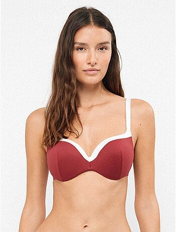 Haut de bikini bicolore avec armatures intégrées