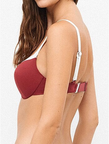 Haut de bikini bicolore avec armatures intégrées