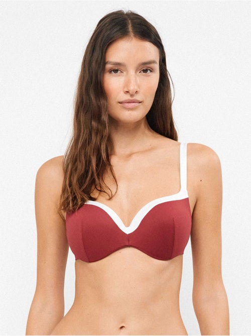 Haut de bikini bicolore avec armatures intégrées - Kiabi Haut de bikini bicolore avec armatures intégrées - Kiabi