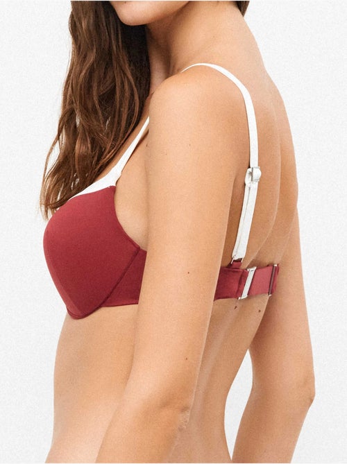 Haut de bikini bicolore avec armatures intégrées - Kiabi Haut de bikini bicolore avec armatures intégrées - Kiabi