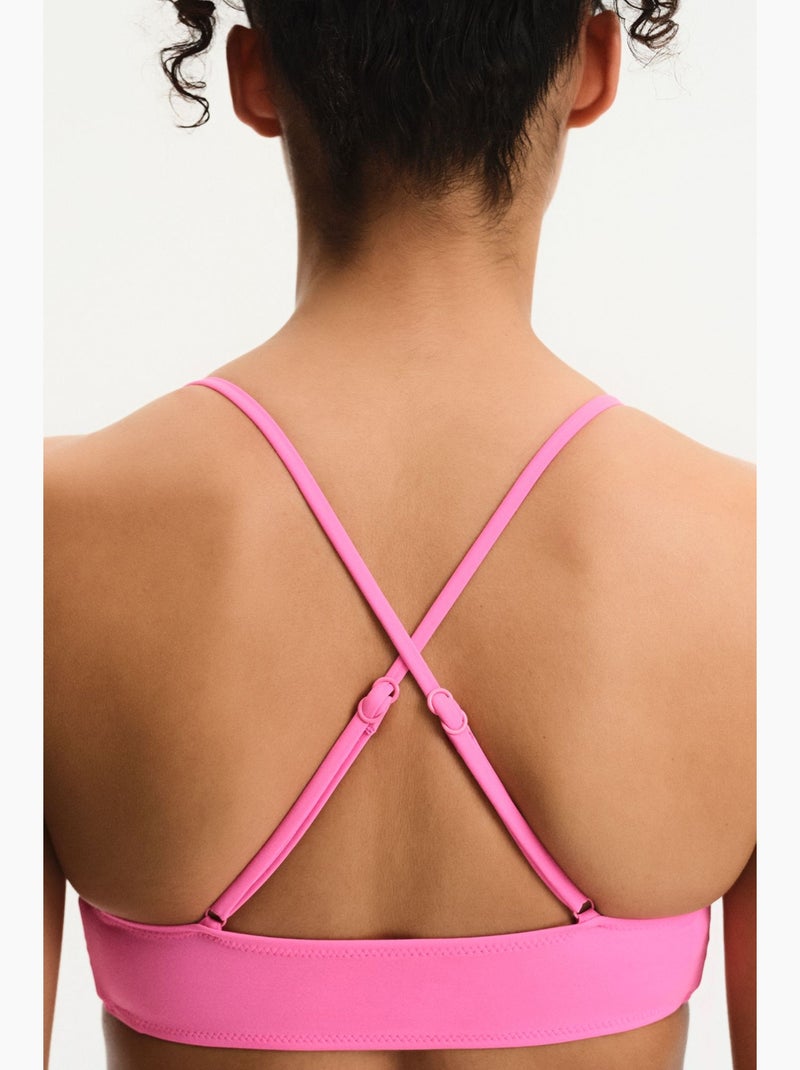 Haut de bikini bralette femme penti Rose fluo/Solinotes - Kiabi