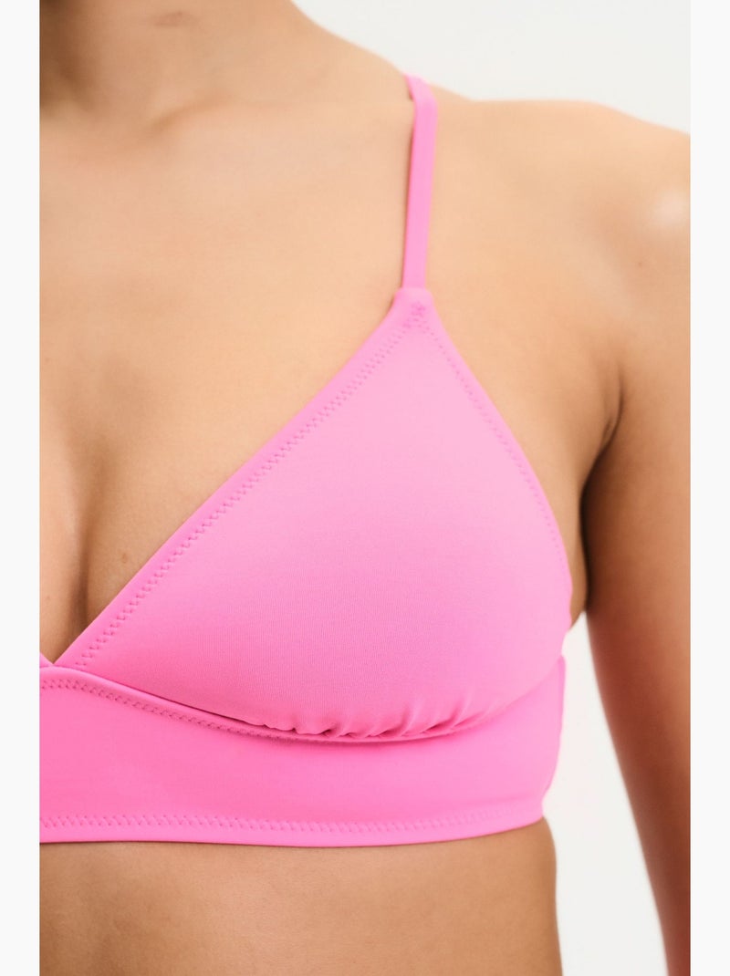 Haut de bikini bralette femme penti Rose fluo/Solinotes - Kiabi