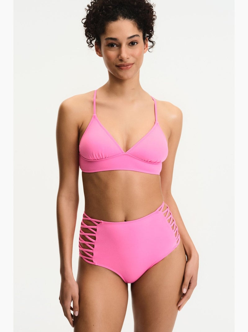 Haut de bikini bralette femme penti Rose fluo/Solinotes - Kiabi
