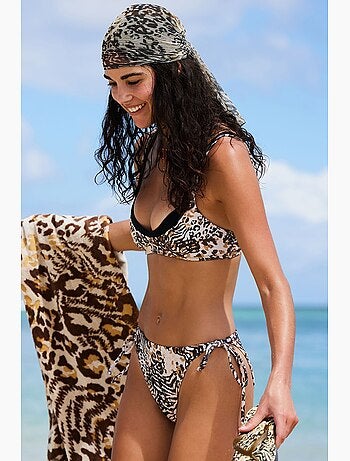 Haut de bikini brissa imprimé léopard penti