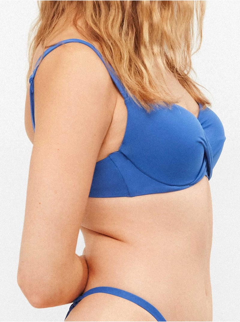 Haut de bikini croisé devant Bleu - Kiabi