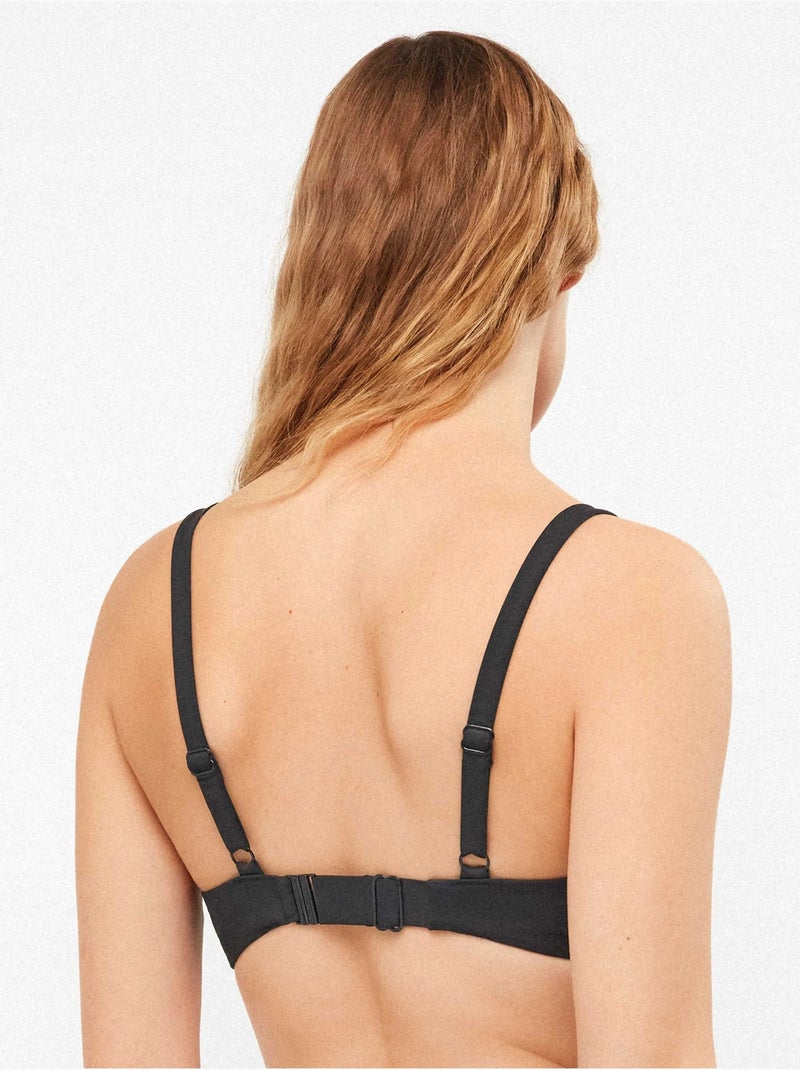 Haut de bikini croisé devant Noir - Kiabi