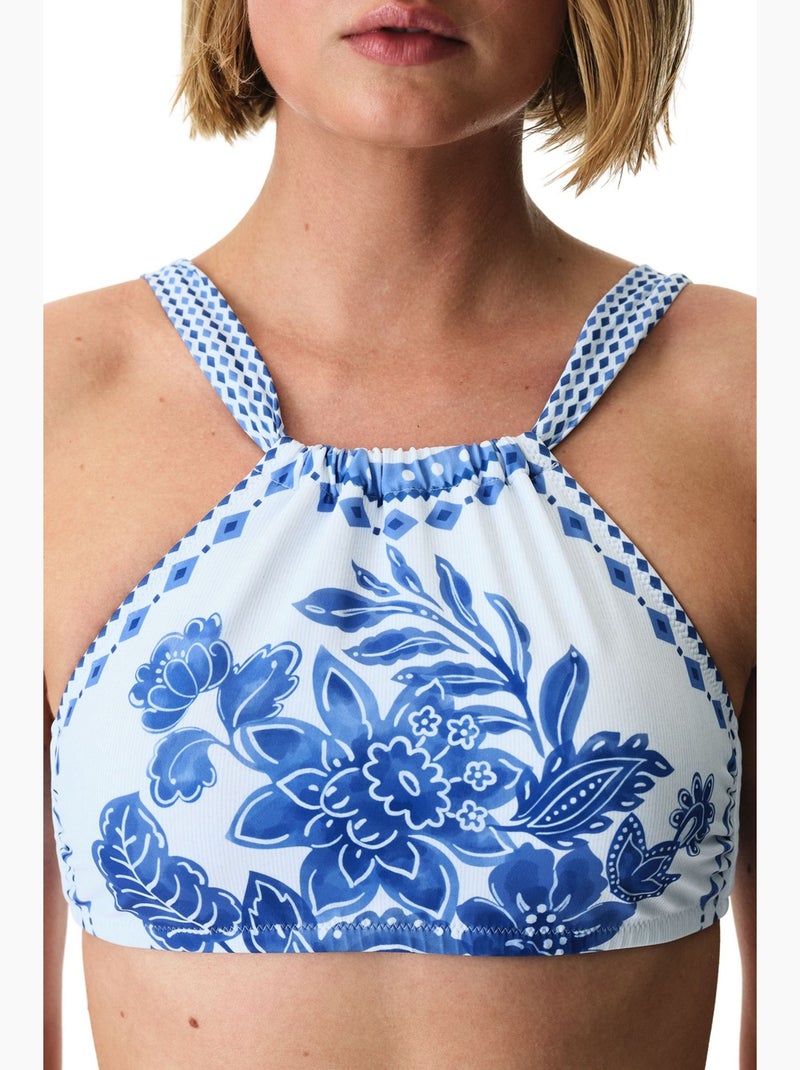 Haut de bikini fleuri giana penti Blanc Bleu - Kiabi