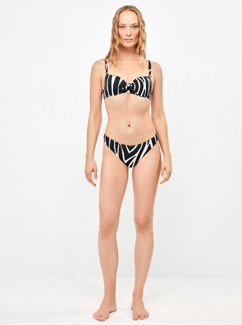 Haut de bikini grande taille en tissu imprimé animal zèbre - Kiabi