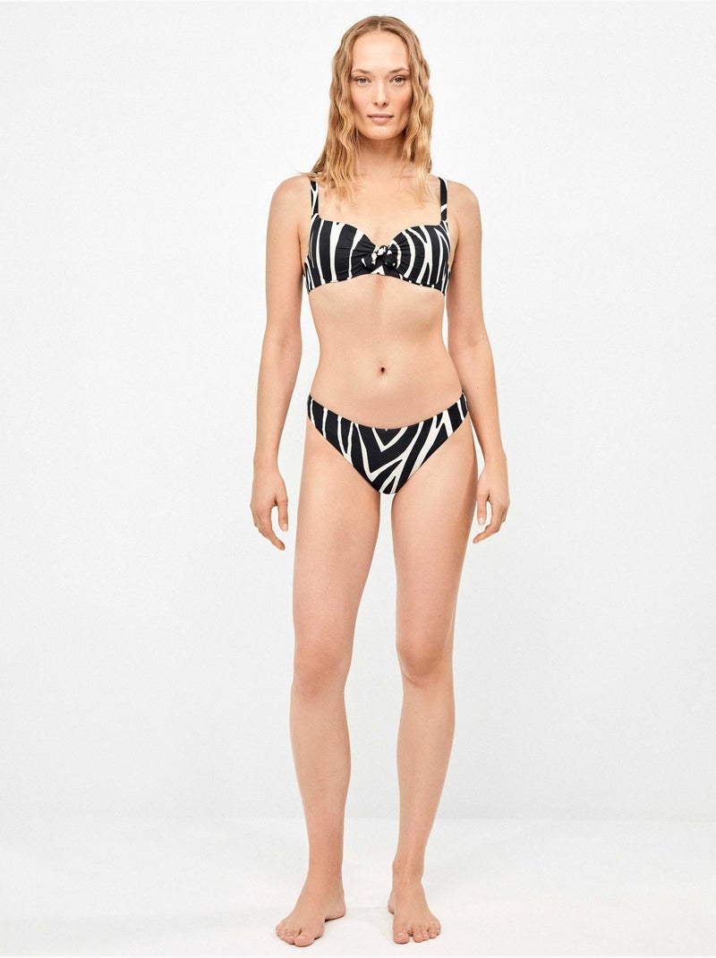 Haut de bikini grande taille en tissu imprimé animal zèbre Multicolore - Kiabi