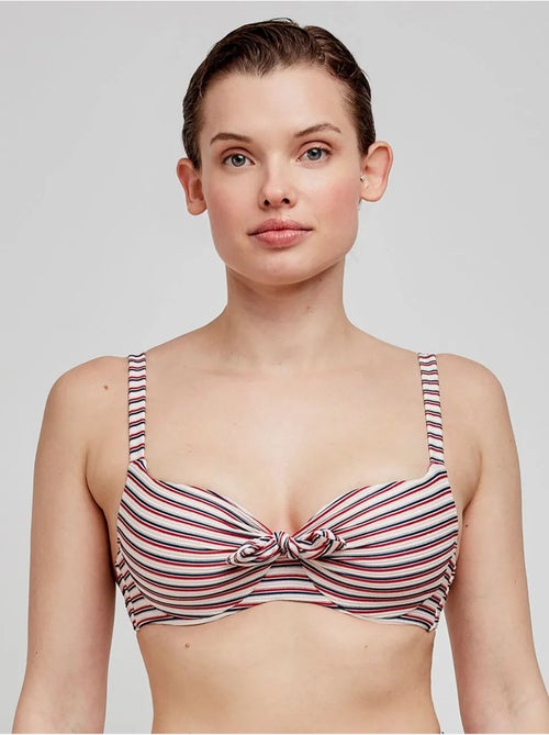 Haut de bikini grande taille imprimé rayures - Kiabi
