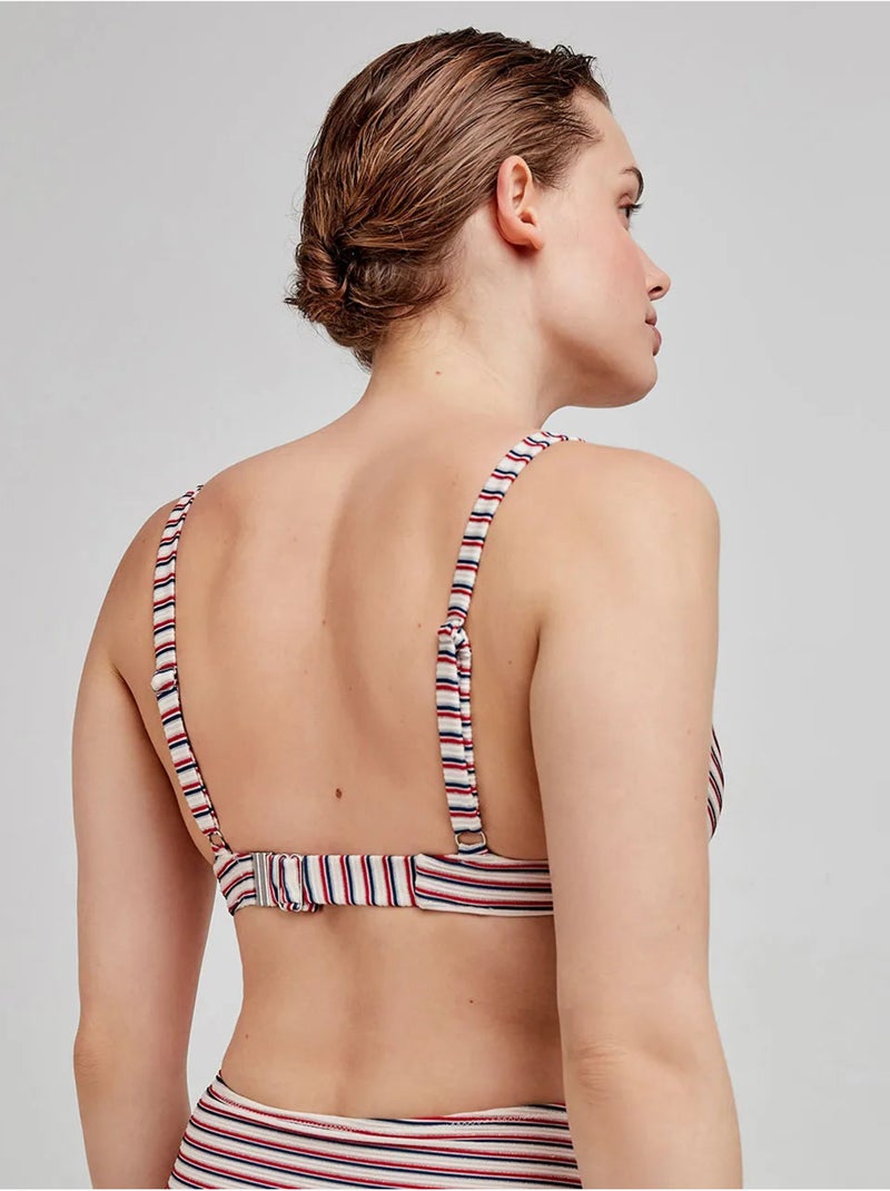 Haut de bikini grande taille imprimé rayures Multicolore - Kiabi