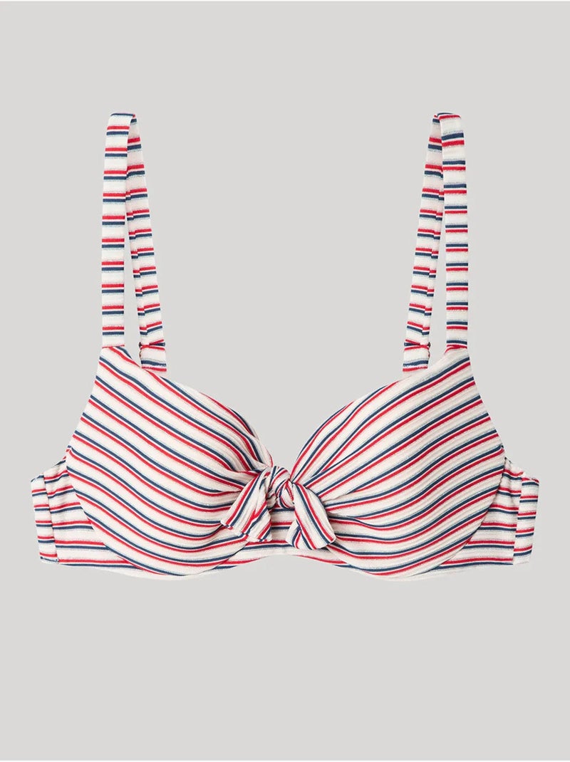 Haut de bikini grande taille imprimé rayures Multicolore - Kiabi