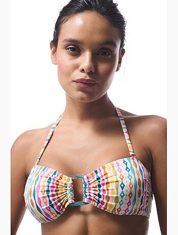 Haut de bikini mae rayé bandeau penti
