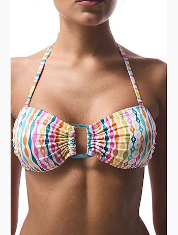 Haut de bikini mae rayé bandeau penti