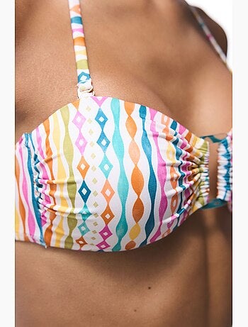 Haut de bikini mae rayé bandeau penti