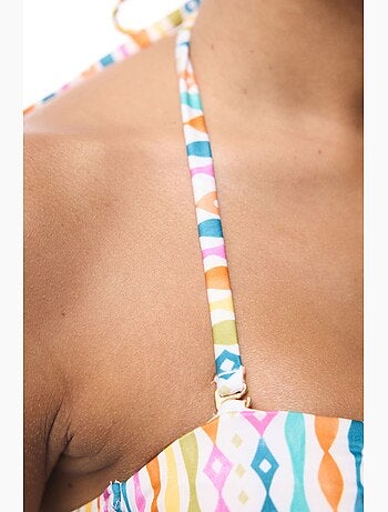 Haut de bikini mae rayé bandeau penti