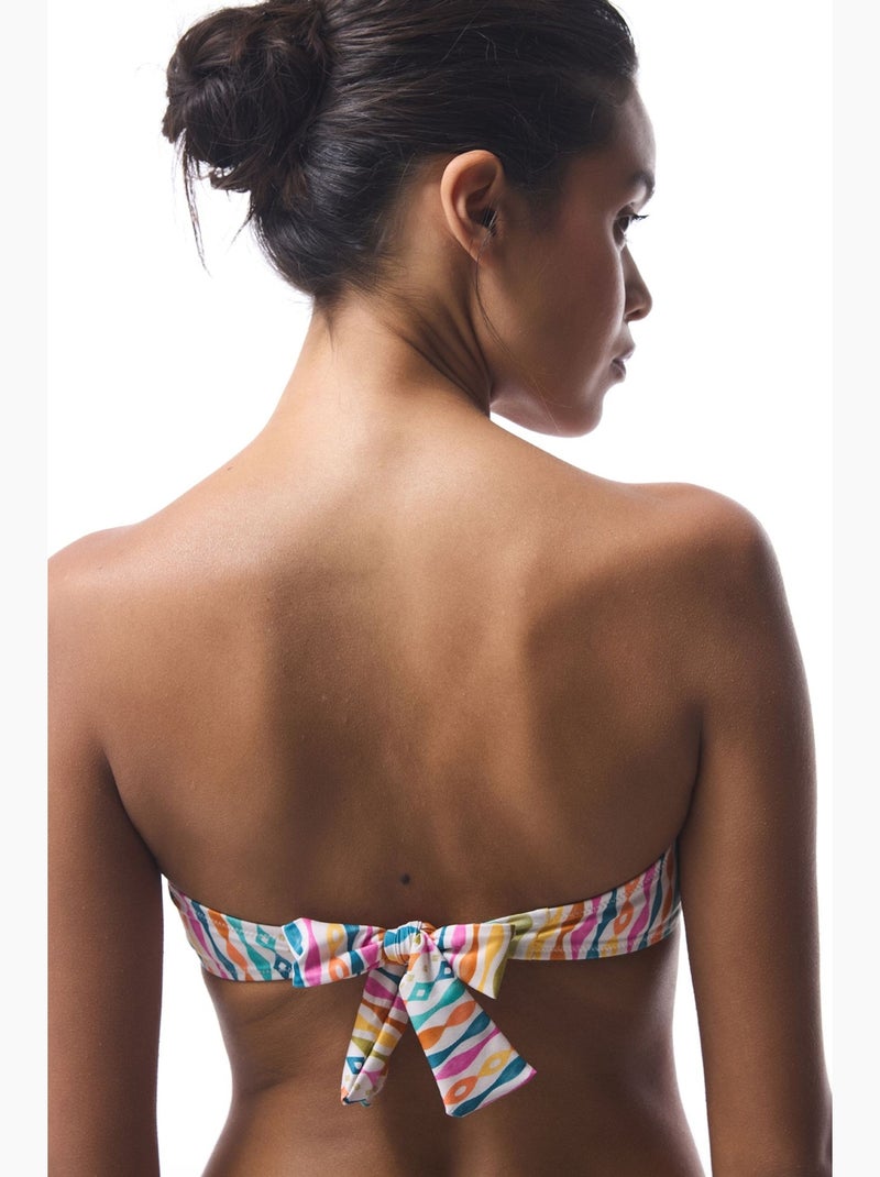 Haut de bikini mae rayé bandeau penti Blanc - Kiabi