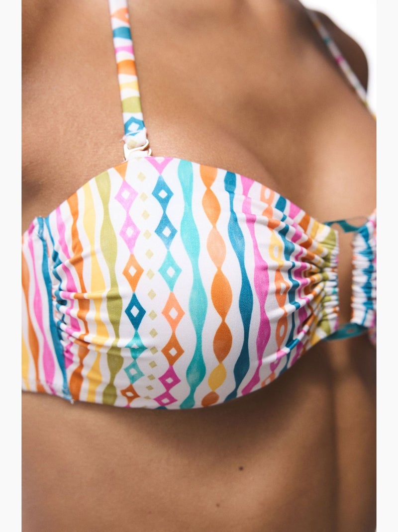 Haut de bikini mae rayé bandeau penti Blanc - Kiabi