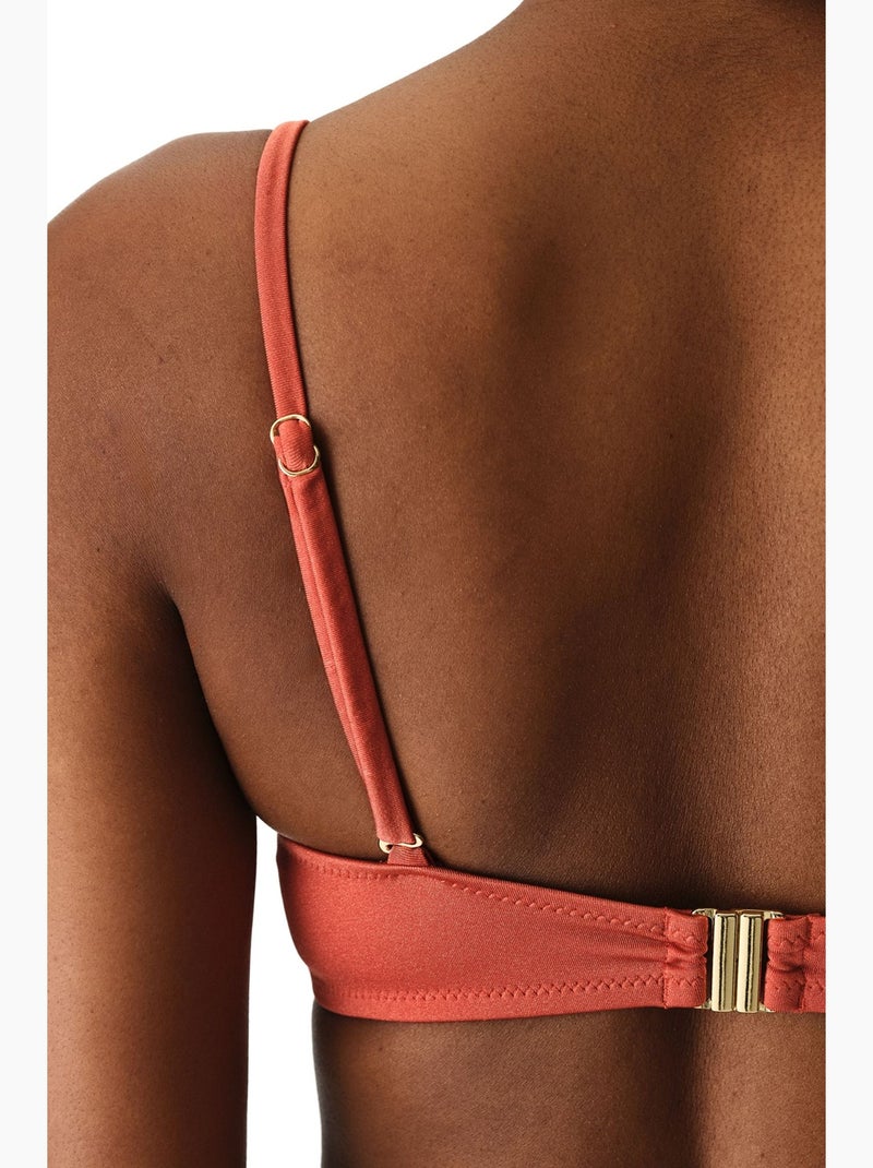 Haut de bikini minimal sans bretelles penti Corail - Kiabi
