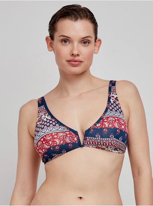 Haut de bikini réversible sans armature à motif ethnique - Kiabi Haut de bikini réversible sans armature à motif ethnique - Kiabi