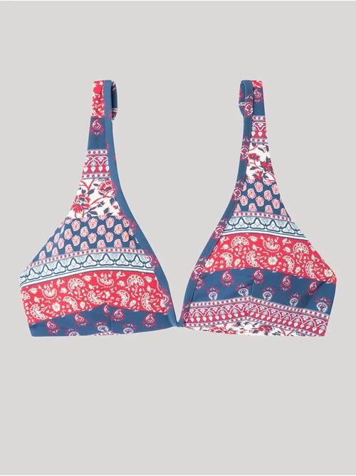Haut de bikini réversible sans armature à motif ethnique - Kiabi Haut de bikini réversible sans armature à motif ethnique - Kiabi