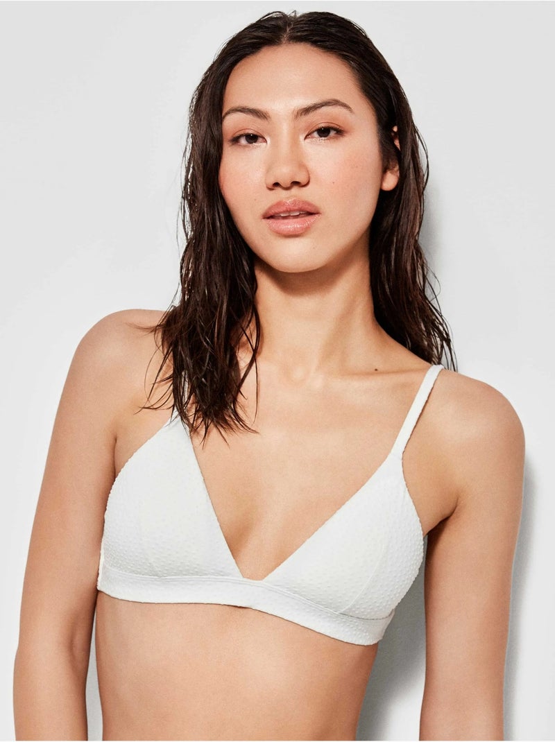 Haut de bikini sans armature et mousse amovible Blanc - Kiabi