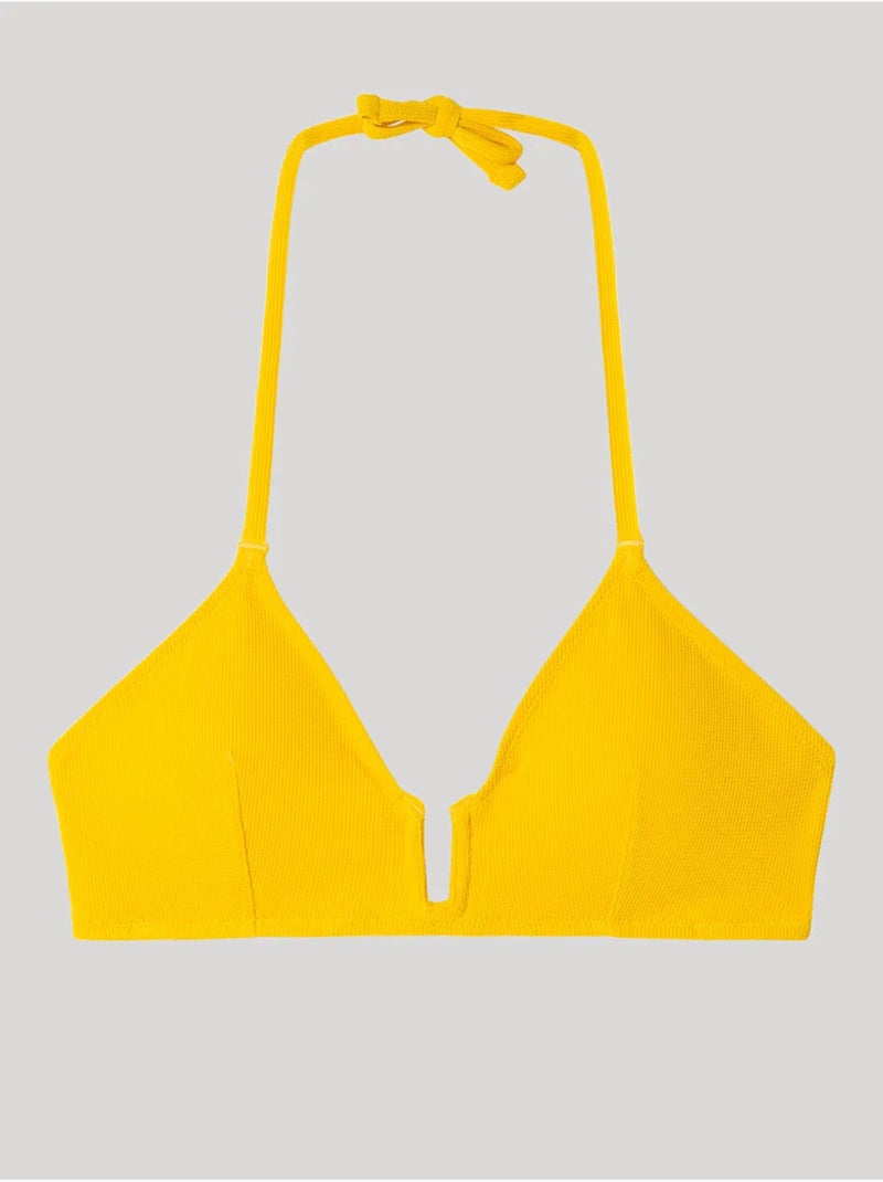 Haut de bikini sans armature et mousse amovible Jaune - Kiabi