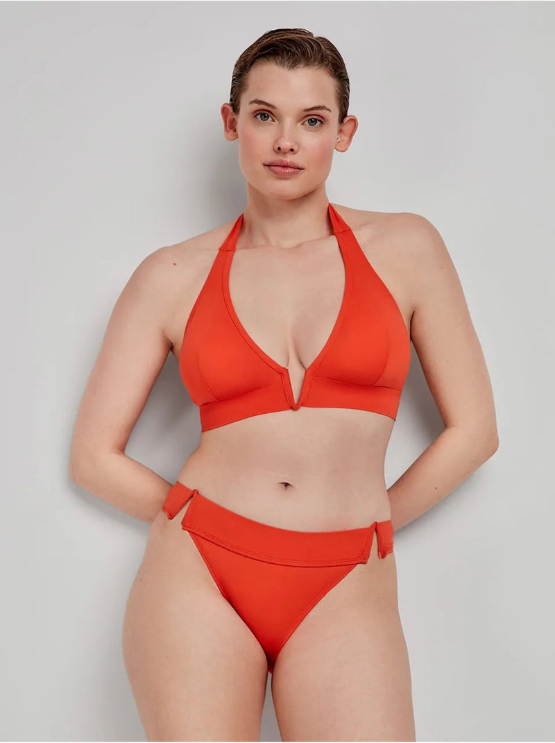 Haut de bikini sans armature et mousse amovible Orange - Kiabi