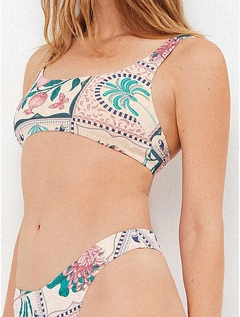 Haut de bikini sans armature imprimé mosaïque