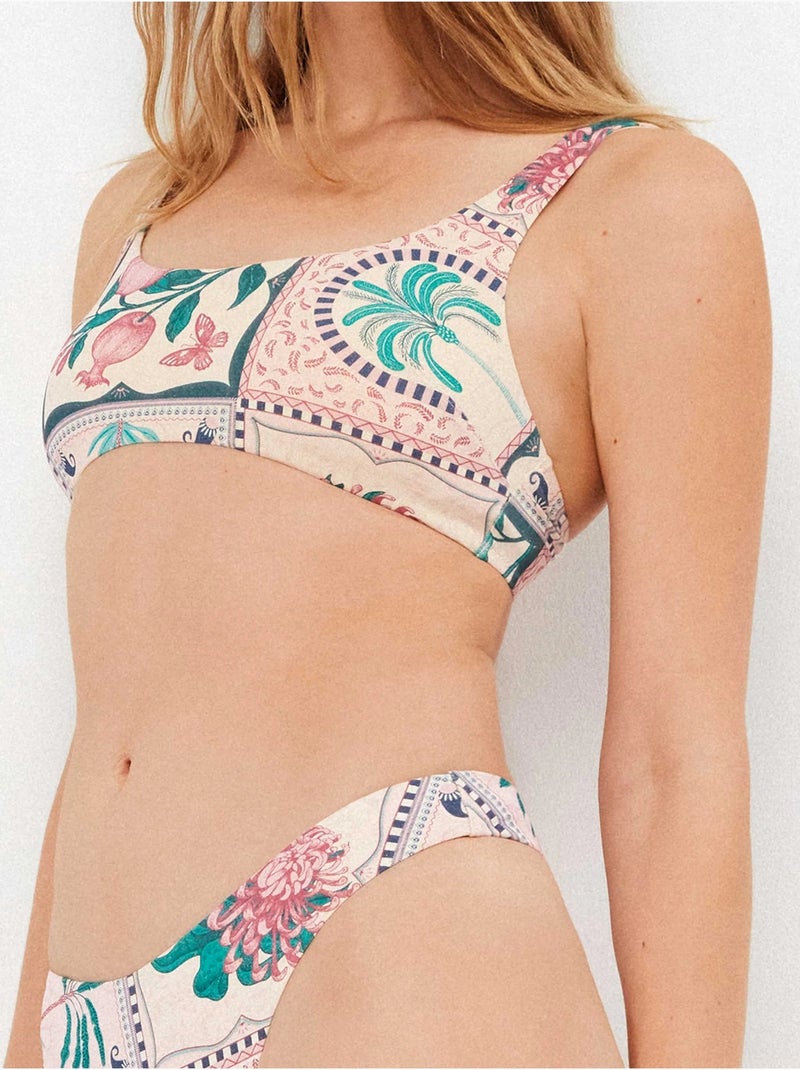Haut de bikini sans armature imprimé mosaïque Multicolore - Kiabi