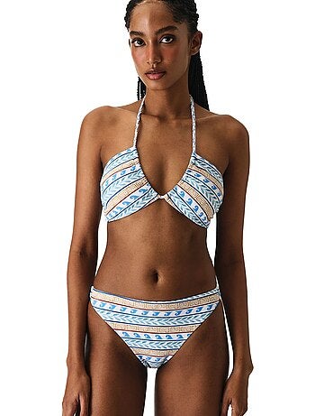 Haut de bikini santorini à motif ethnique texturé bandeau penti
